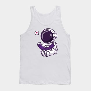 Cute Astronaut With Space Slime Cartoon Tank Top